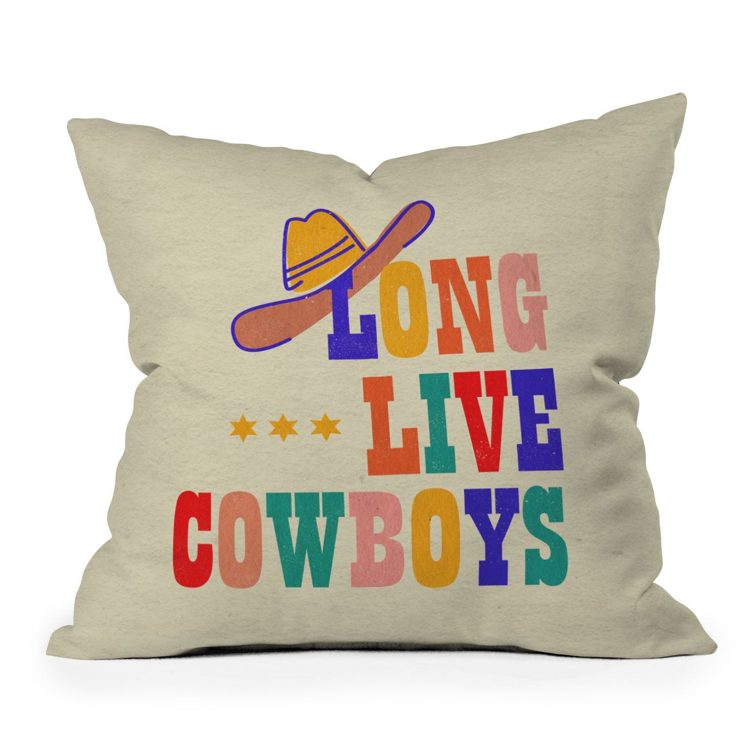 LONG LIVE COWBOYS PILLOW Choice of Sizes - cowboy, cowboys, cowboyspillow, decor, home, live, long, rodeo, rodeohome, western, western home, westerndecor, westernhome -  - Baha Ranch Western Wear