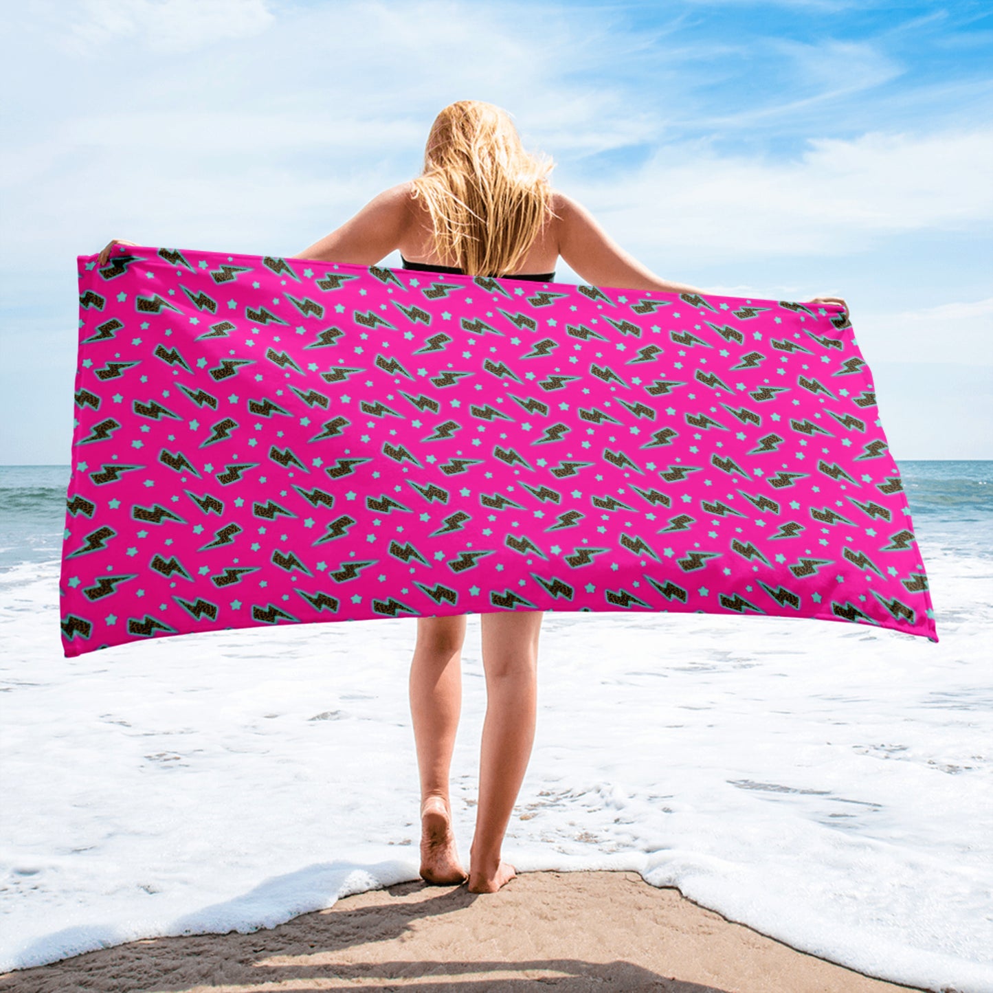 Leopard Lightning Beach Towel