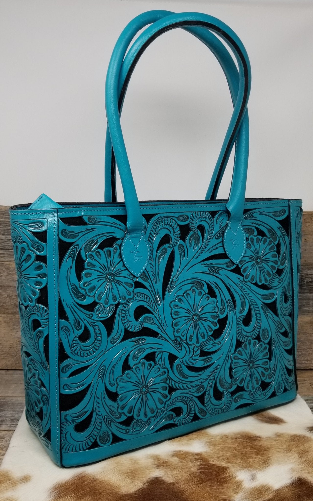 Tooled Leather Tote - Choice of Colors | Baha Ranch Western Wear