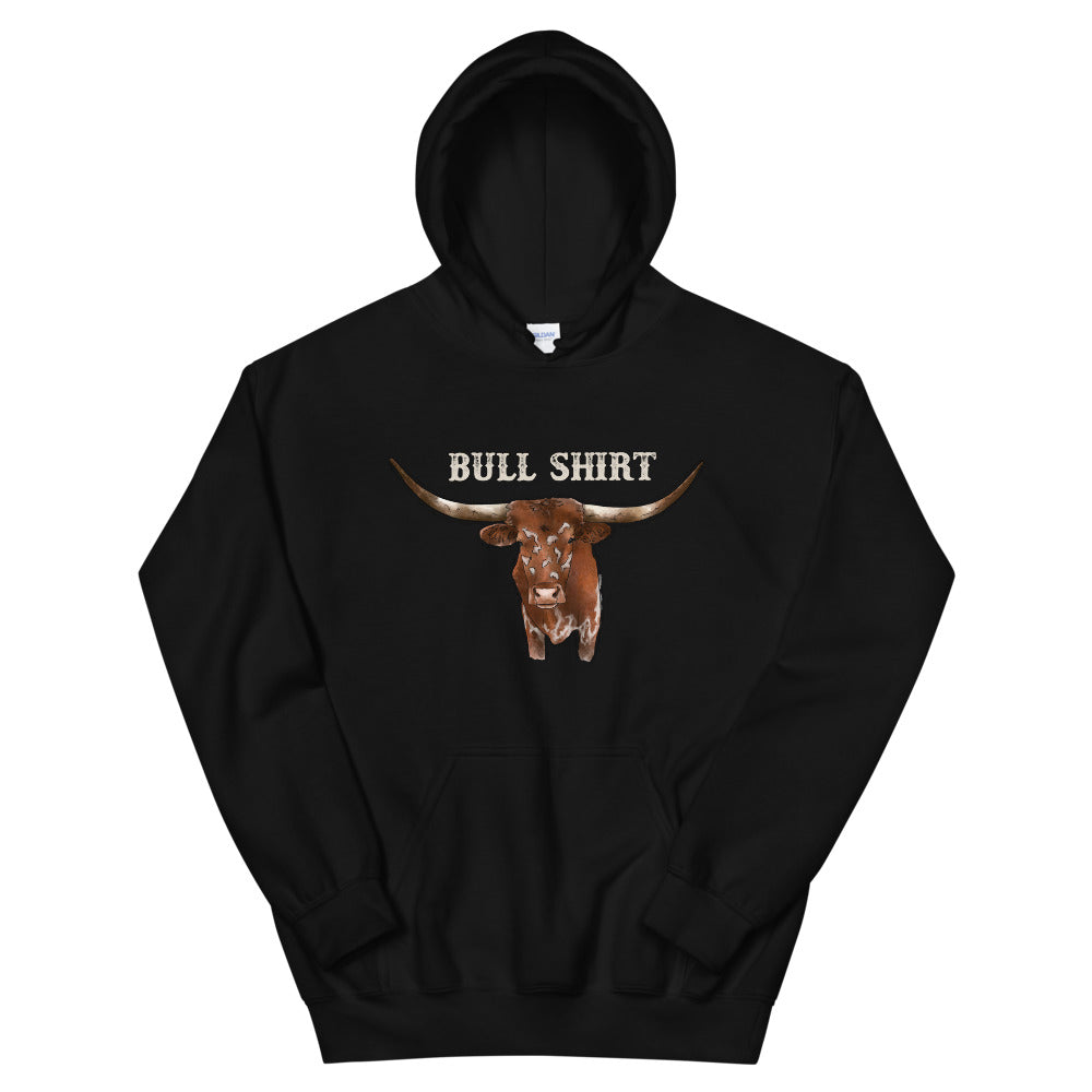 Bull Shirt Hoodie - baha ranch, black hoodie, bull, bull head, bull head tee, bull shirt, bullhead, bullheas, bulls, bullshirt, bullshit, bullshiy, cowboy, cowgirl, hoodie, hoodies, longhorl cow, longhorn, longhorn bull, longhorn cow, longhorn hoodie, longhorn tee, longhorna, longhorns, southwestern, unisex, unisex hoodie, western -  - Baha Ranch Western Wear
