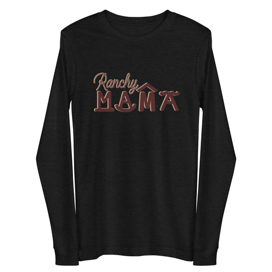 Ranchy Mama Unisex Long Sleeve Tee - long sleeve, mama, momma, ranchy, ranchy mama, tee, tooled leather, tooled leather print, western -  - Baha Ranch Western Wear