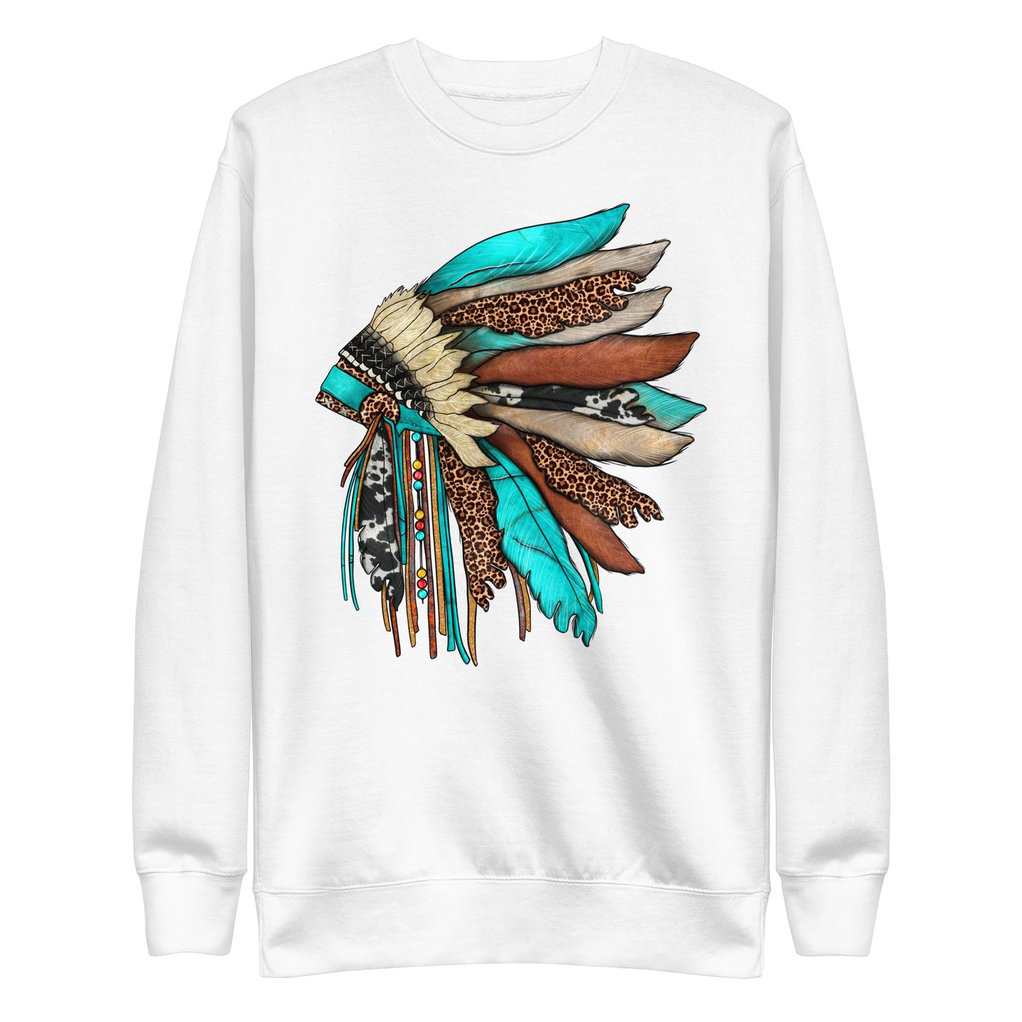 Turquoise Head Dress Unisex Sweatshirt - head dress, headdress, hoodie, rodeo, rodeo tee, turquoise, unisex, unisex hoodie -  - Baha Ranch Western Wear