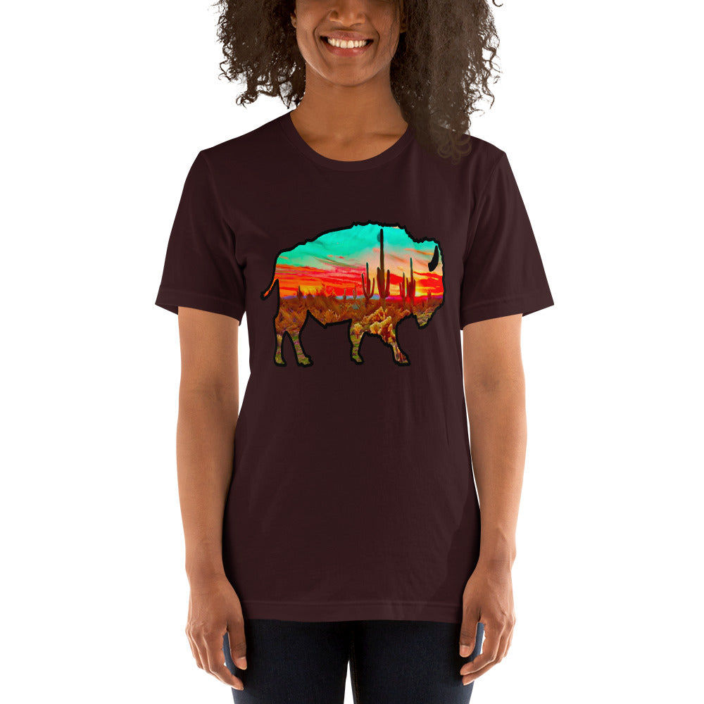 Desert Bison Tee CHOICE OF COLORS - buffalo, desert, desert tee, graphic, graphic tee, tee, tshirt -  - Baha Ranch Western Wear