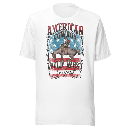 American Cowboy Unisex Tee - america, american, cowboy, tee, tshirt, unisex, western -  - Baha Ranch Western Wear