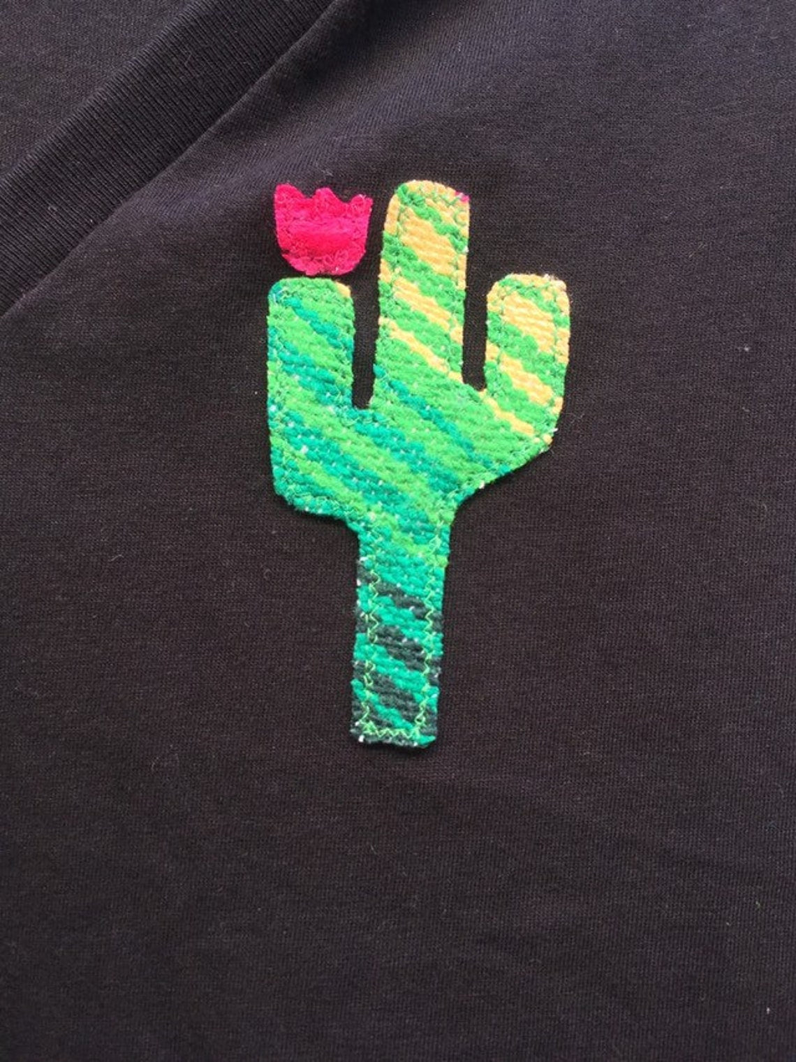 Slim Fit V Neck tee with Serape cactus - blanket, cactus, cowgirl, mexican, sarape, serape, shirt, southwestern, tee, vneck, western -  - Baha Ranch Western Wear