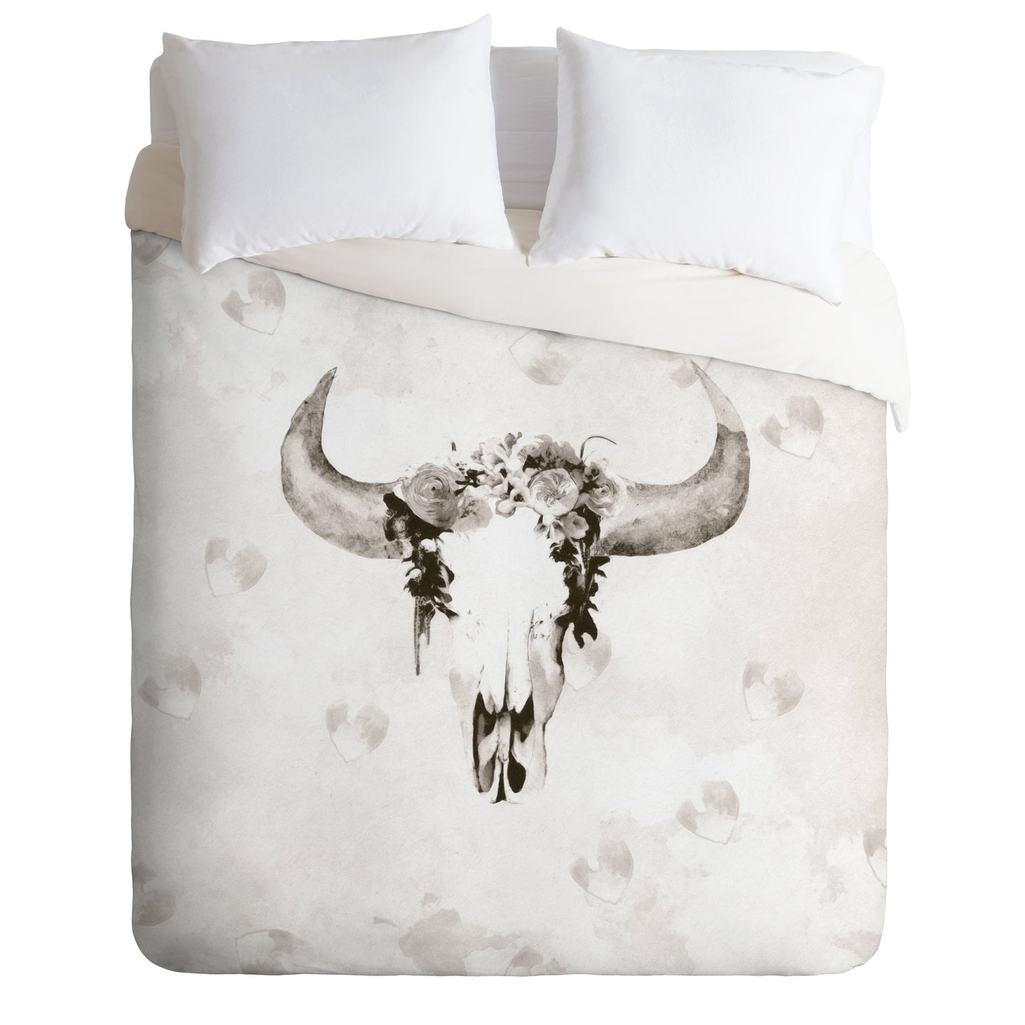 Boho Buffalo Duvet Cover - bedding, beddinng, bedspread, bison, blanket, boho bull, boho bulls, boho skulls, buffalo, buffalo design, buffalo print, buffalo skull, bull, bull head, bull skull, bull skulls, bulls, comforter, cover, cow, cow prints, cowgirl, cowws, decor, duvet, floral, home decor, homedecor, ranch, southwestern, western, western decor, western home decor, westernbedding, westerndecor, westernhomedecor -  - Baha Ranch Western Wear