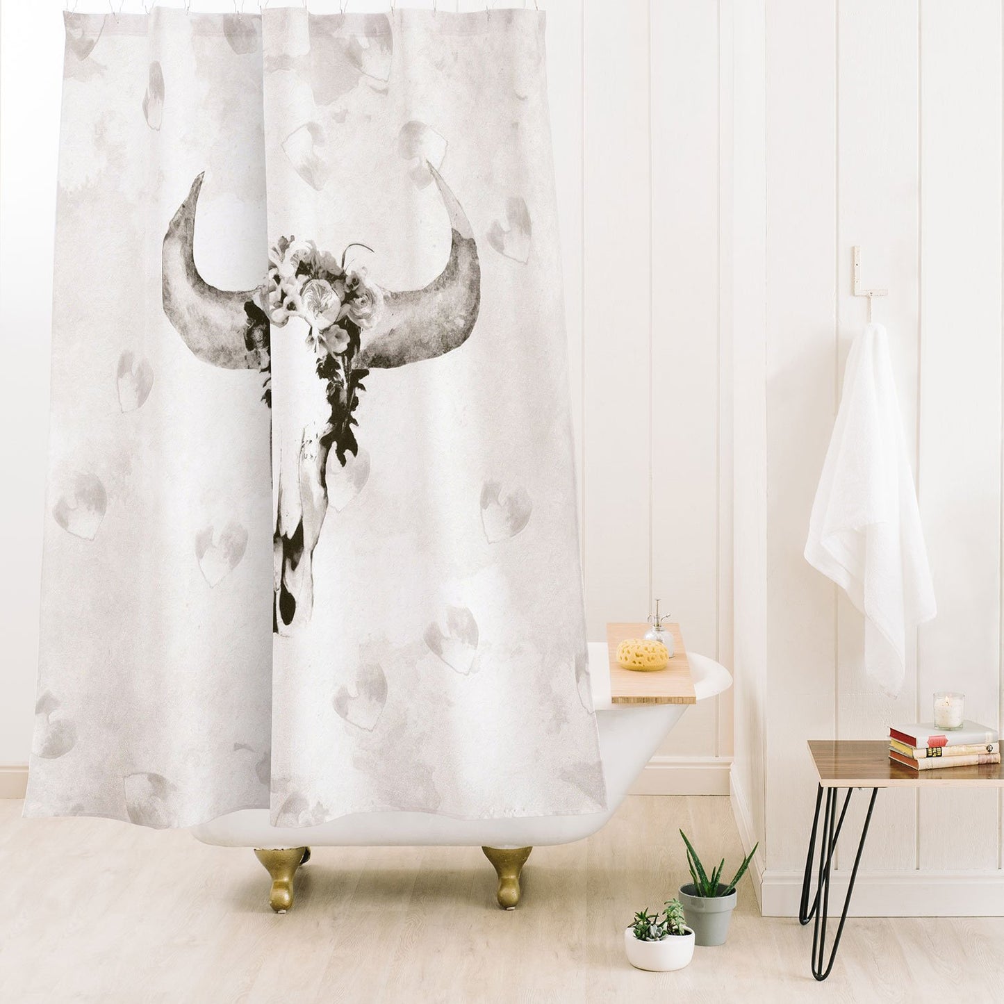 Boho Buffalo Shower Curtain