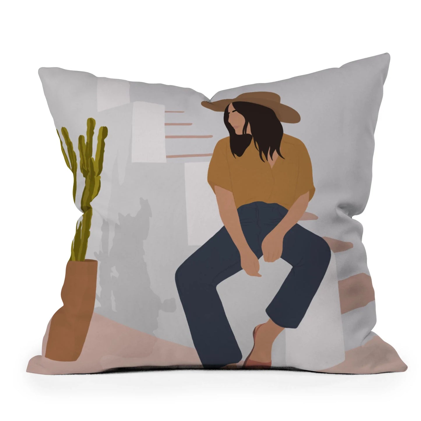 Desert Lady Throw Pillow Choice of Sizes