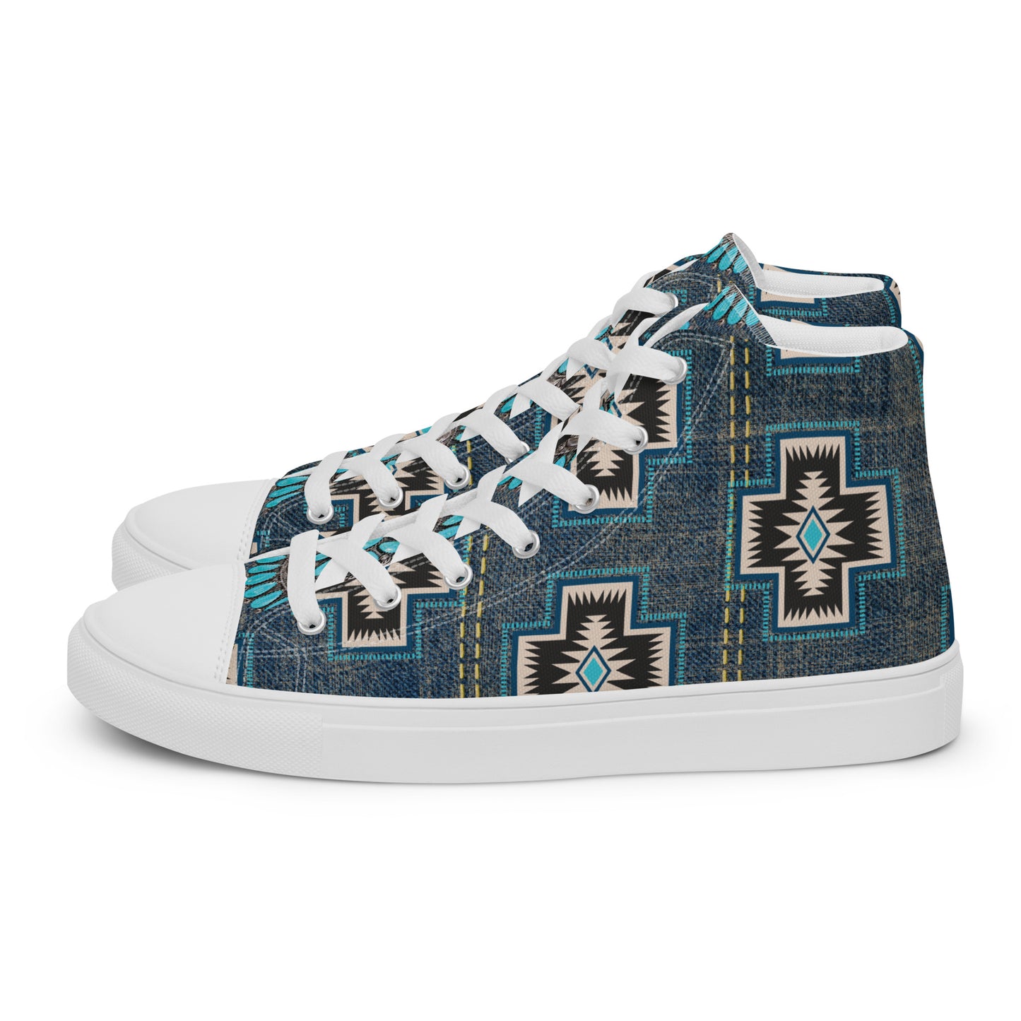 Aztec Cross Women’s high top canvas shoes - aztec, aztec cross, canvas, high top, high top shoes, high tops, shoes -  - Baha Ranch Western Wear