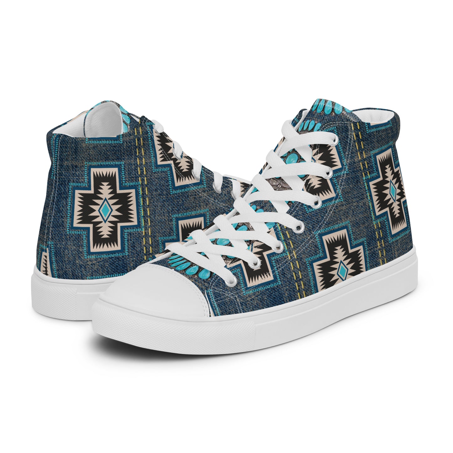 Aztec Cross Women’s high top canvas shoes - aztec, aztec cross, canvas, high top, high top shoes, high tops, shoes -  - Baha Ranch Western Wear