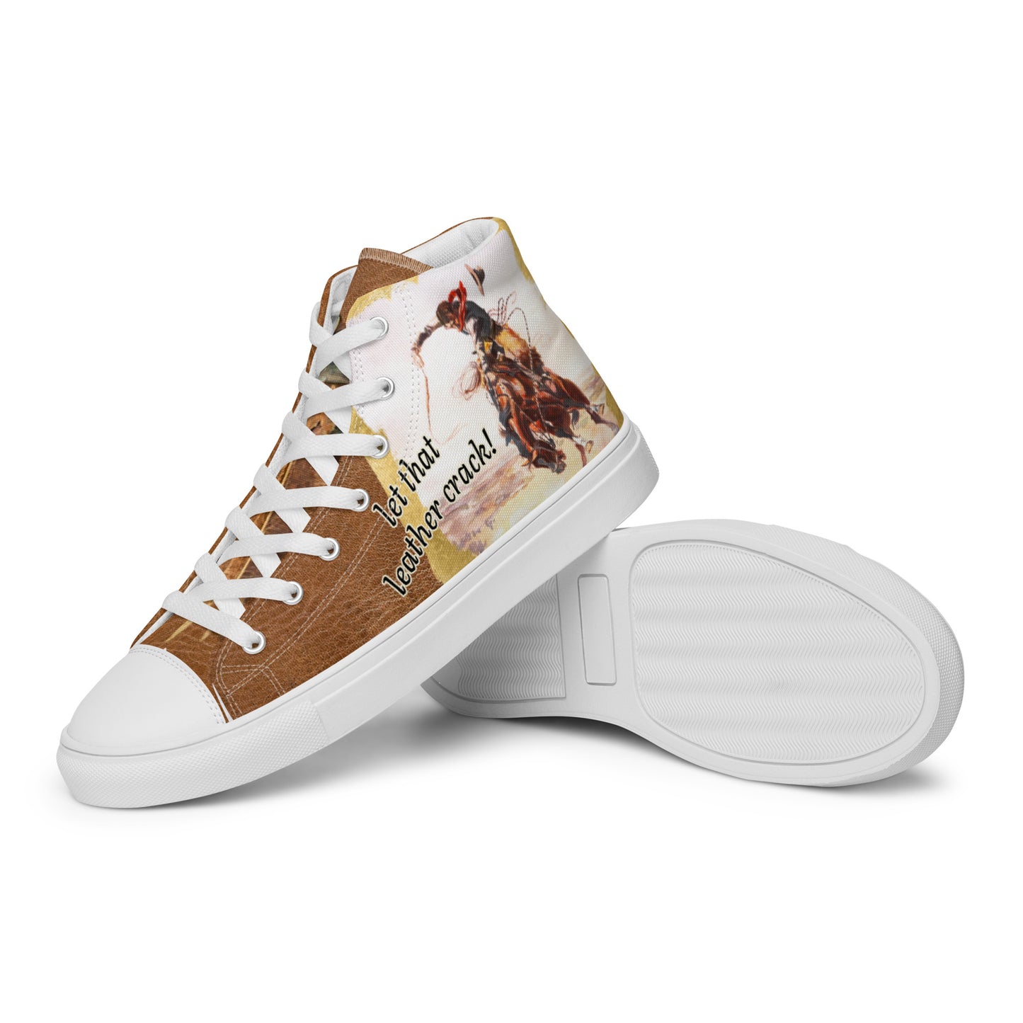 Let That Leather Crack Women’s high top canvas shoes - cowboy, cowgirl, high top, high top shoes, hightop, rodeo, shoes, western -  - Baha Ranch Western Wear