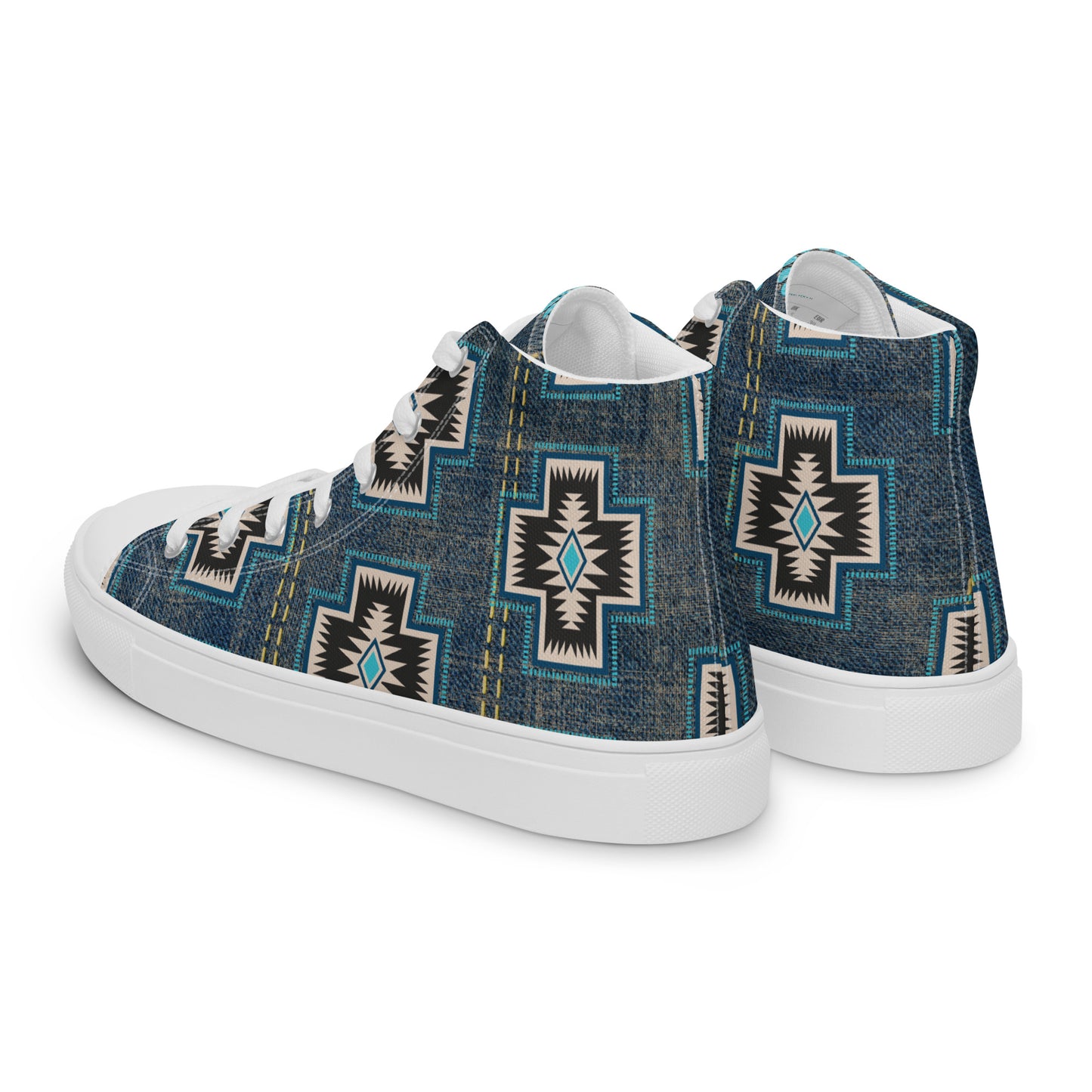 Aztec Cross Women’s high top canvas shoes - aztec, aztec cross, canvas, high top, high top shoes, high tops, shoes -  - Baha Ranch Western Wear