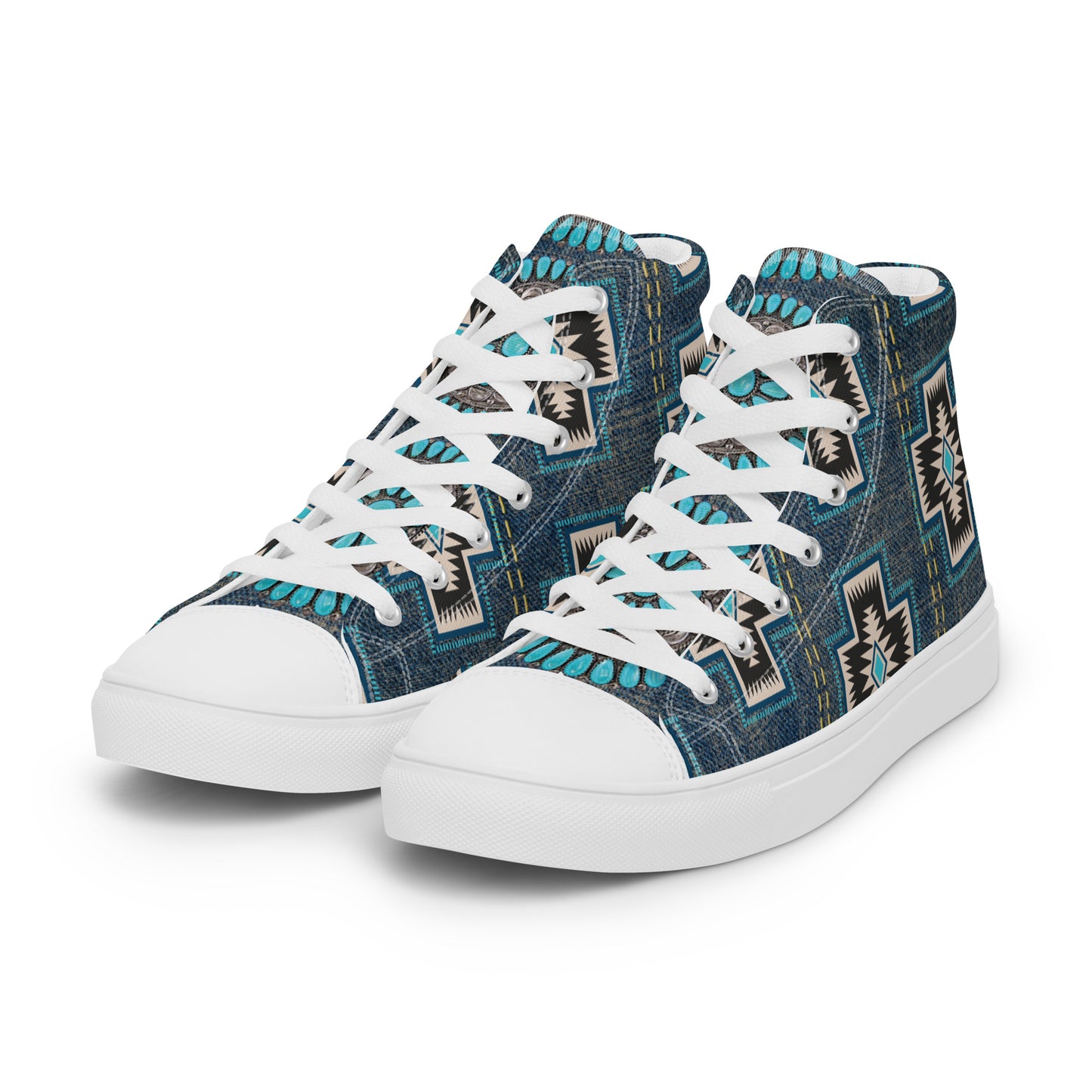 Aztec Cross Women’s high top canvas shoes - aztec, aztec cross, canvas, high top, high top shoes, high tops, shoes -  - Baha Ranch Western Wear