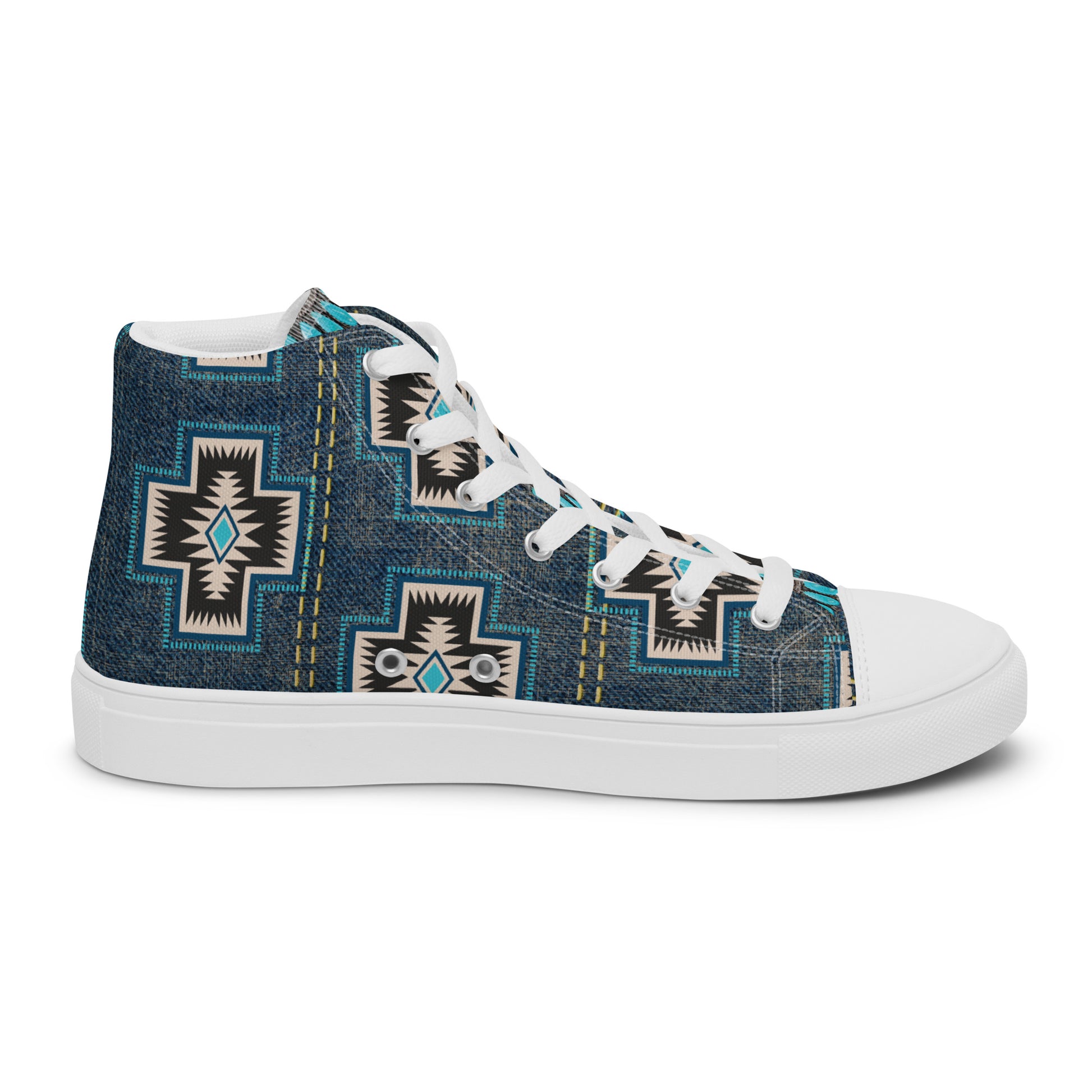 Aztec Cross Women’s high top canvas shoes - aztec, aztec cross, canvas, high top, high top shoes, high tops, shoes -  - Baha Ranch Western Wear