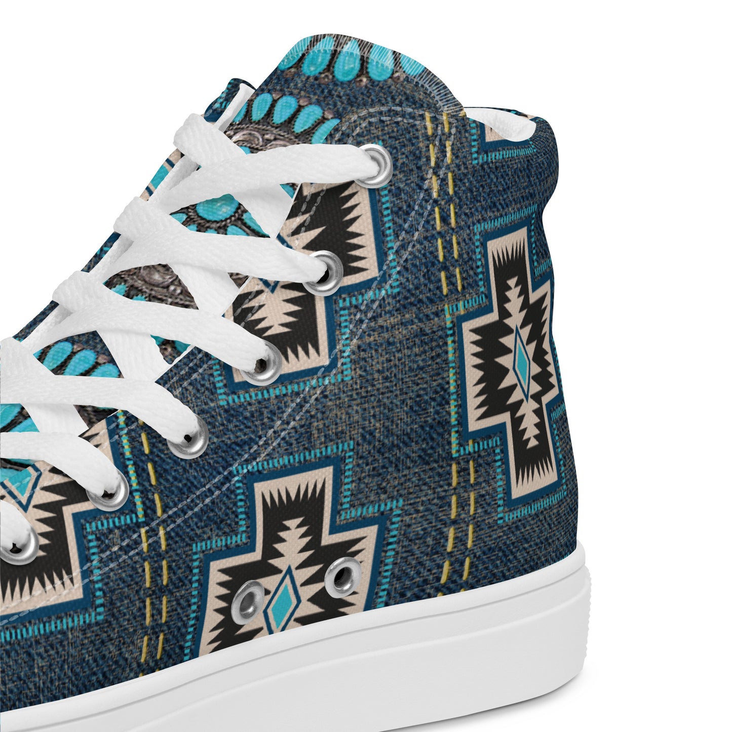 Aztec Cross Women’s high top canvas shoes - aztec, aztec cross, canvas, high top, high top shoes, high tops, shoes -  - Baha Ranch Western Wear