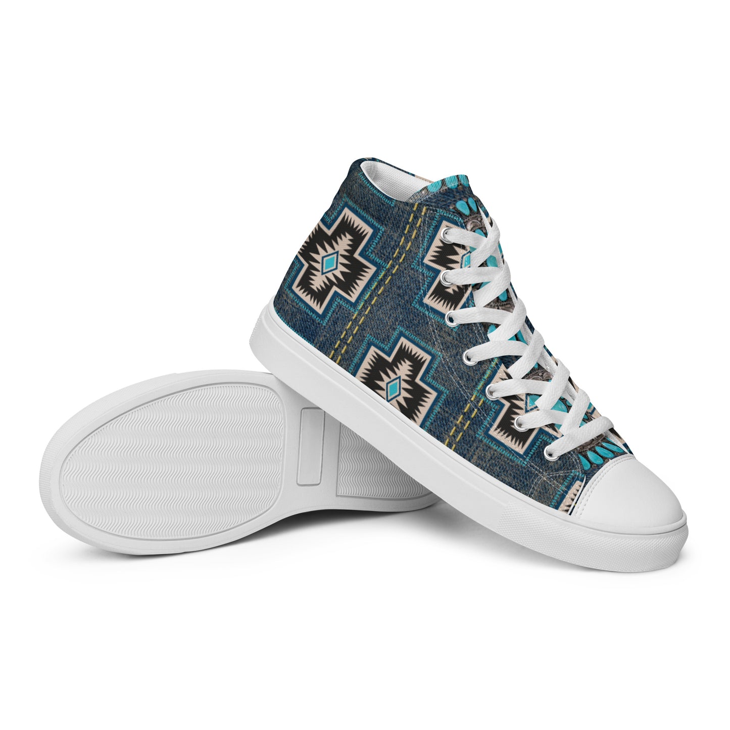 Aztec Cross Women’s high top canvas shoes - aztec, aztec cross, canvas, high top, high top shoes, high tops, shoes -  - Baha Ranch Western Wear