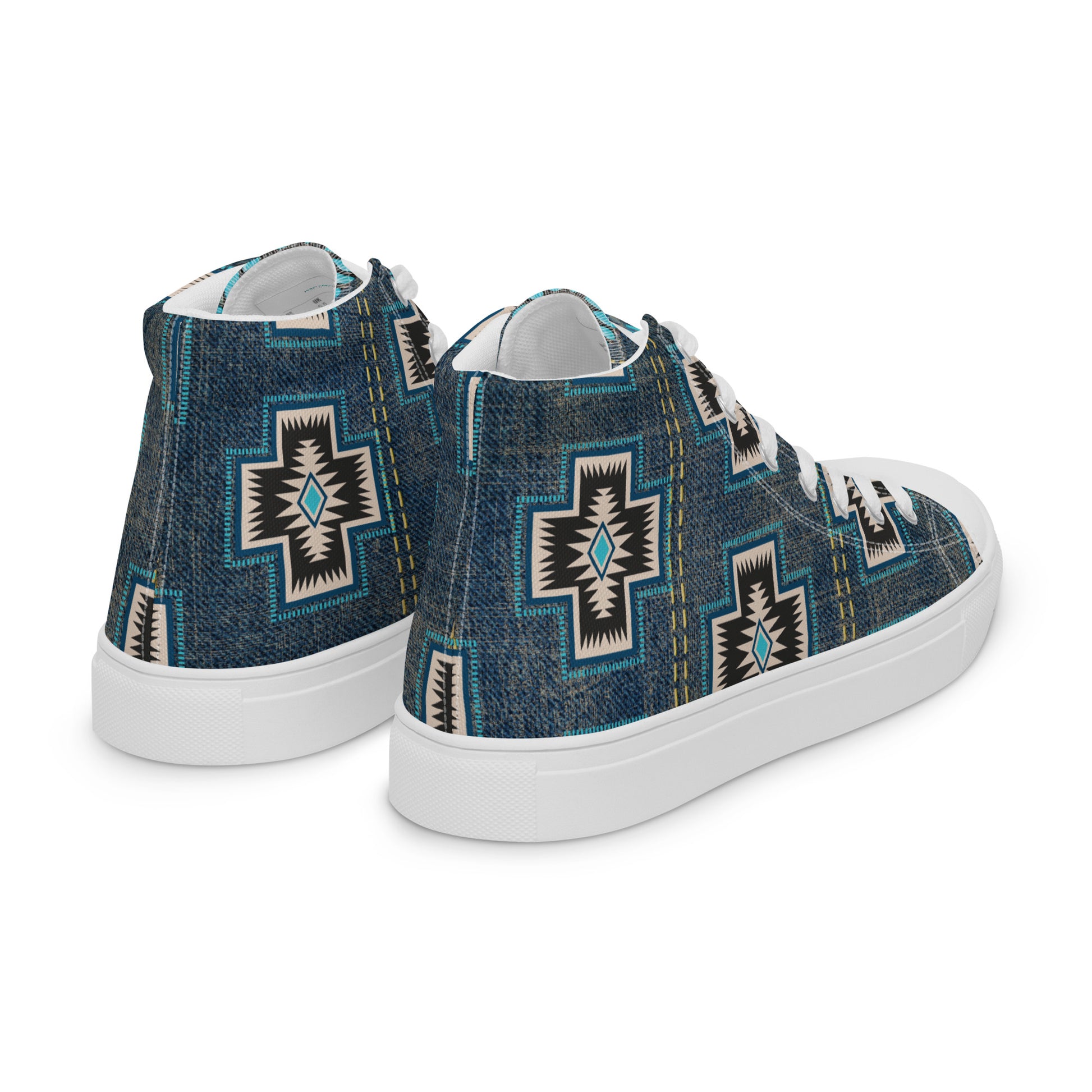 Aztec Cross Women’s high top canvas shoes - aztec, aztec cross, canvas, high top, high top shoes, high tops, shoes -  - Baha Ranch Western Wear