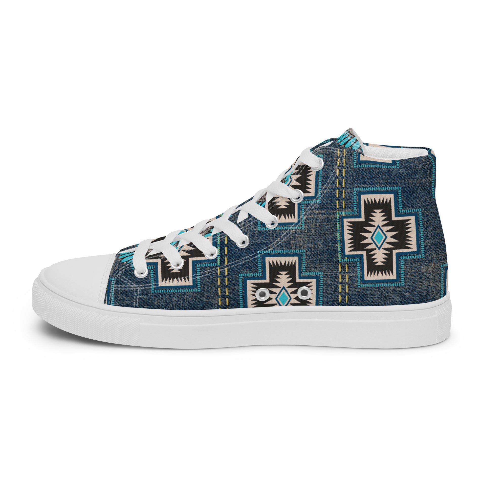 Aztec Cross Women’s high top canvas shoes - aztec, aztec cross, canvas, high top, high top shoes, high tops, shoes -  - Baha Ranch Western Wear