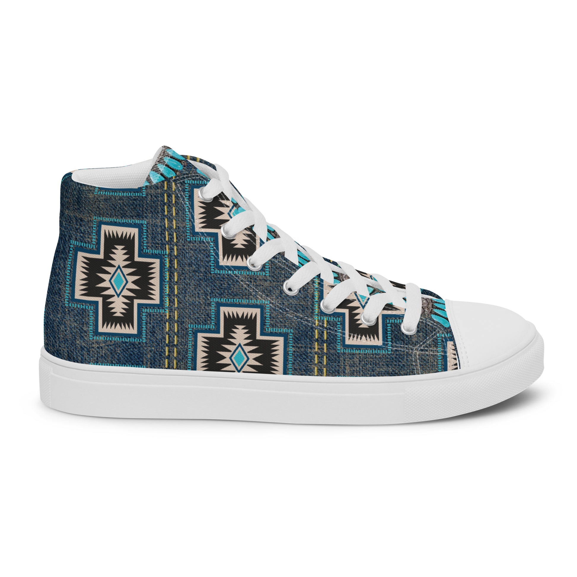 Aztec Cross Women’s high top canvas shoes - aztec, aztec cross, canvas, high top, high top shoes, high tops, shoes -  - Baha Ranch Western Wear