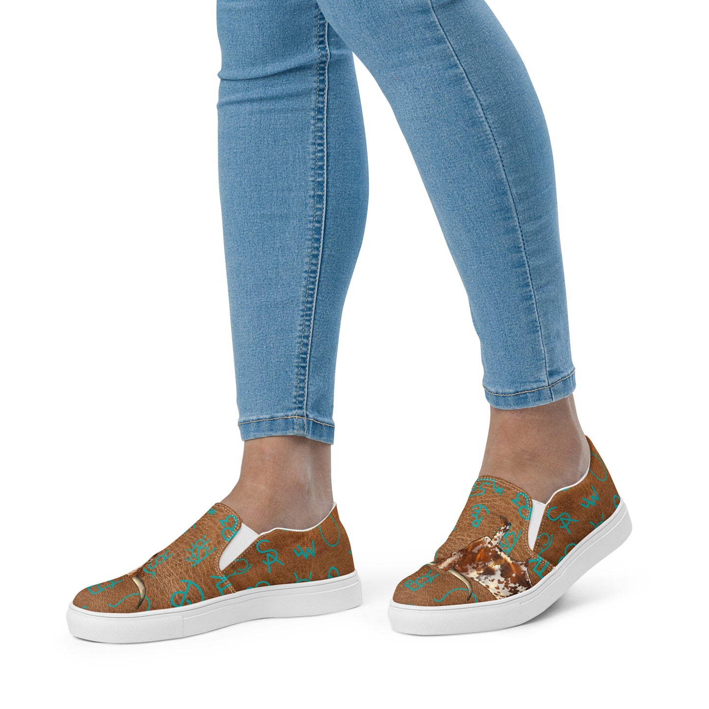 Longhorn & Brands Women’s slip-on canvas shoes - brands, canvas, cattle, cattle brands, cowgirl, longhorn, rodeo, shoes, western -  - Baha Ranch Western Wear