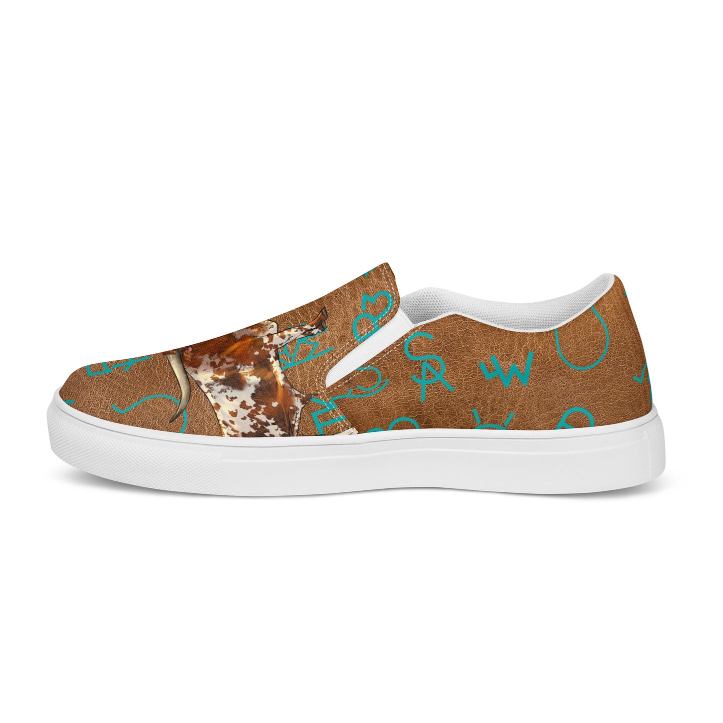 Longhorn & Brands Women’s slip-on canvas shoes - brands, canvas, cattle, cattle brands, cowgirl, longhorn, rodeo, shoes, western -  - Baha Ranch Western Wear